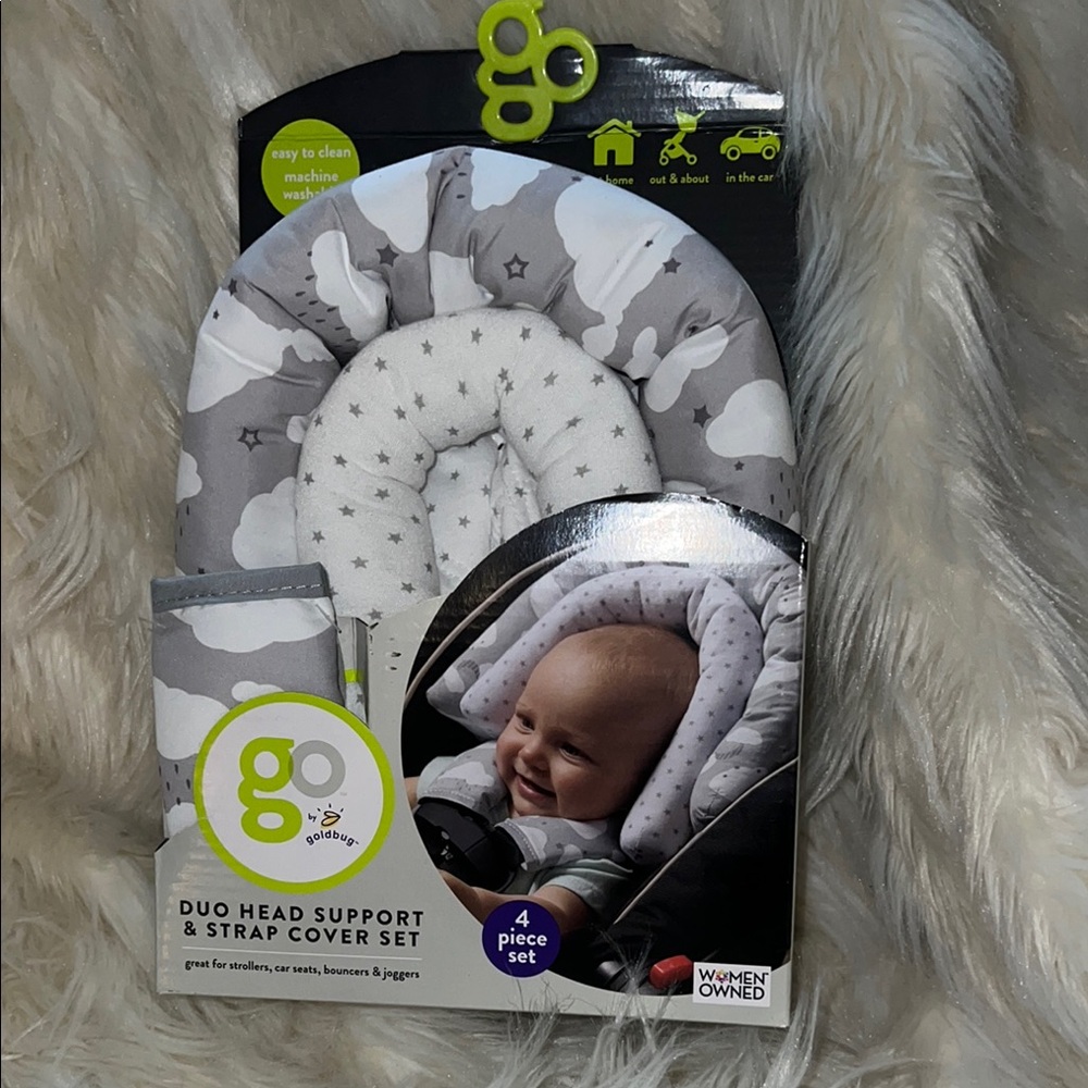 go by Goldbug Gray star Duo Head Support & Strap Cover Set